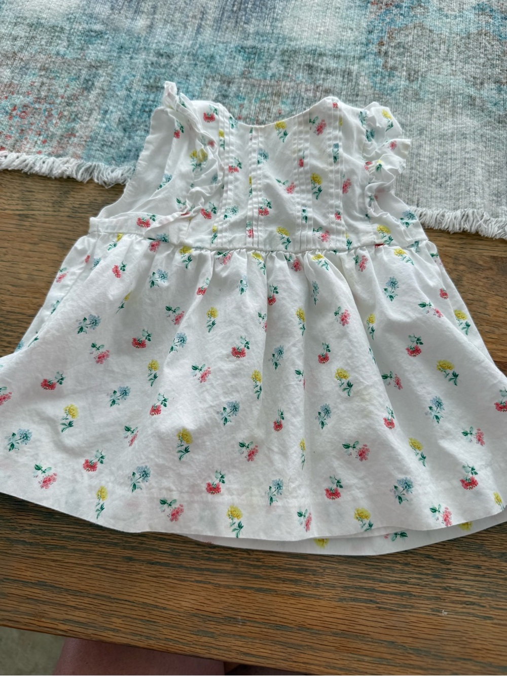 Janie and Jack White Floral shirt with Pink, Yellow & Teal Accents